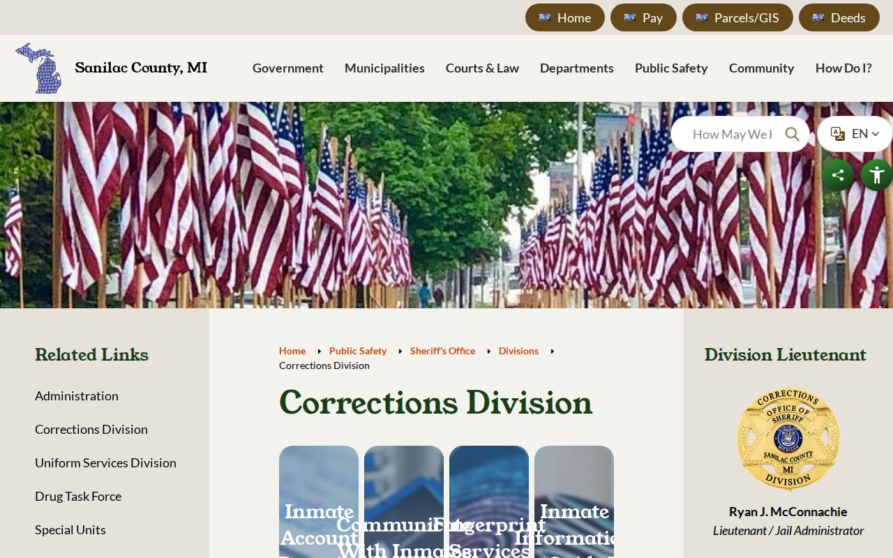 Official Sanilac County Jail release information and MI-VINE route