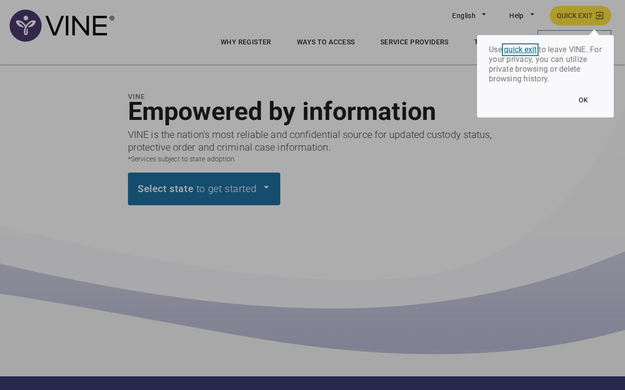 Sanilac County VINELink inmate search entry for release status